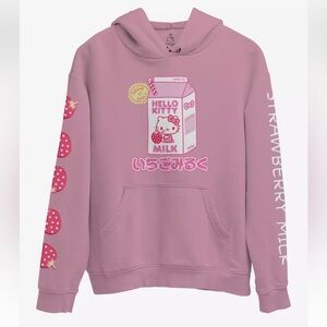 Sanrio Hello Kitty Strawberry Milk Pink Hoodie Milk Carton